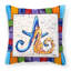  Coussin décoratif lettre A avec hippocampe 14 "