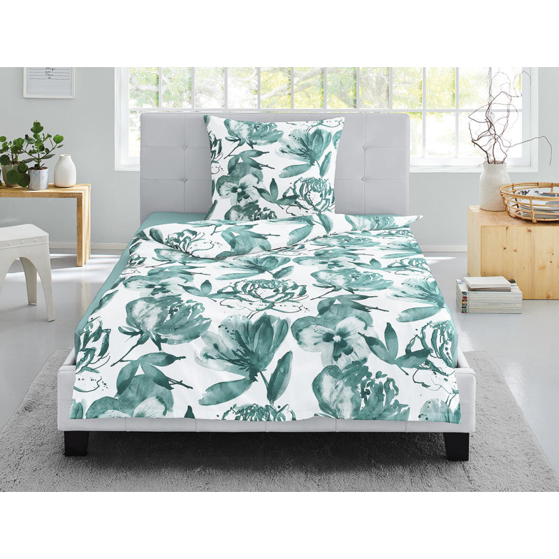 Palma Duvet Cover Set, Single Duvet Cover + 1 Pillowcase, Mint