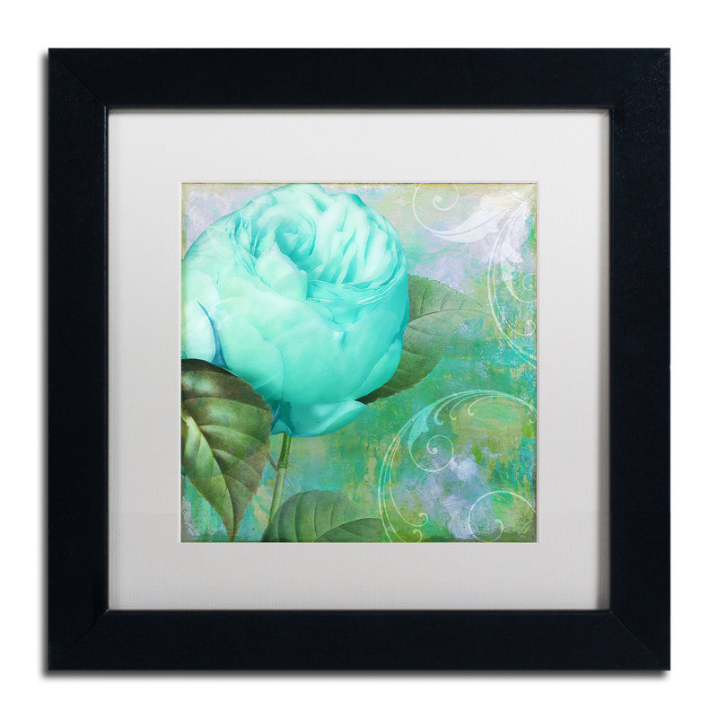 Jadaya «Aqua Rose I», impression encadrée, H 11 po x l 14 po x P 0,5 po, Blanc