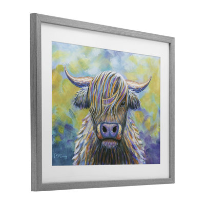 «Highland Cow», impression encadrée sous verre, par Mike McClery