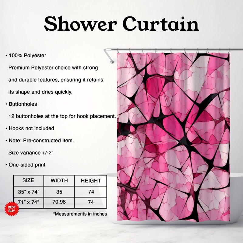 Rideaux de douche Shatter Fragments - Premium, H 74 po x l 71 po