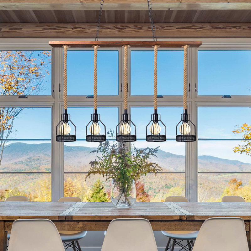 Ackler 6 - Light Natural Geometric Pendant