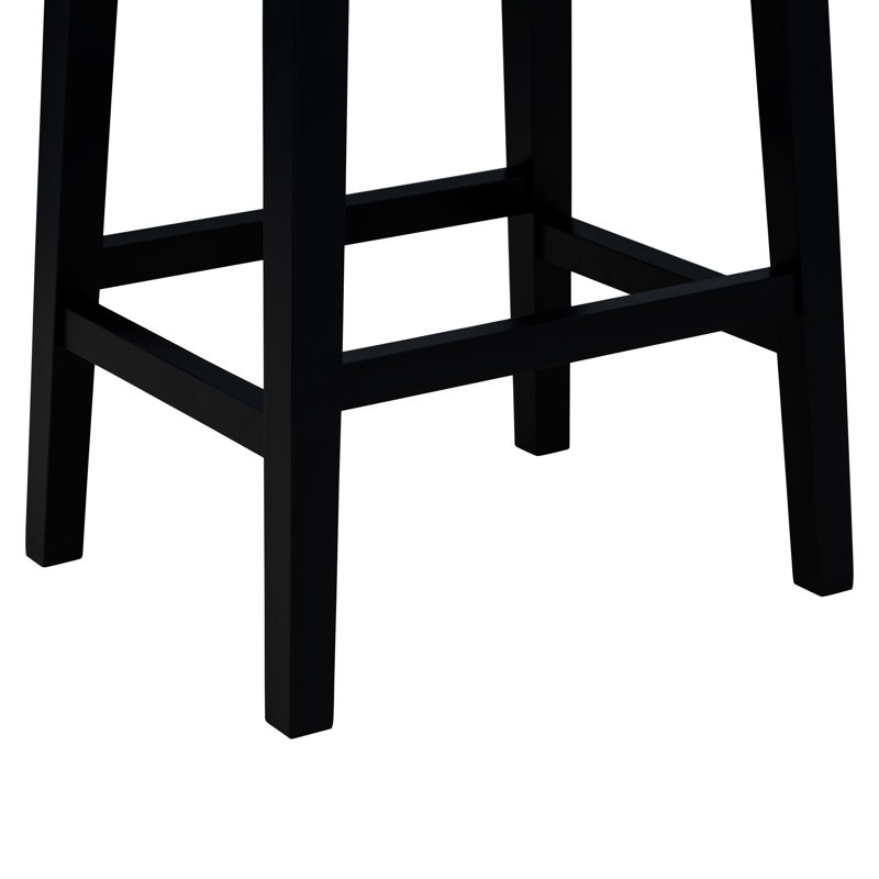 TREXM 5-Piece Modern Faux Marble Versatile Bar Table Set With Storage Drawers And Padded Stools, White, White, Black