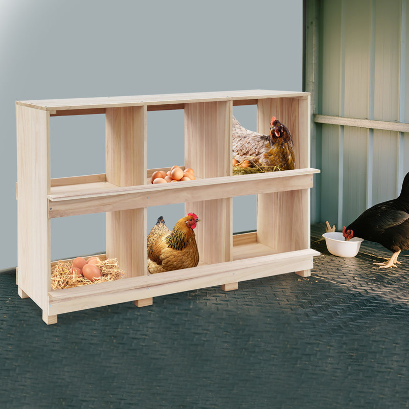6 boîtes gigognes en bois pour poulets