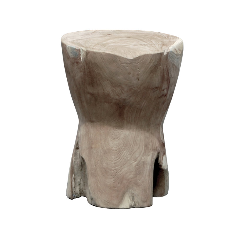Gouldin Solid Wood Accent Stool, Grey