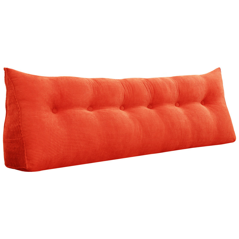 Coussin de lecture Sit-up Back Comfort 100% coton velours côtelé, Orange, Très grand lit
