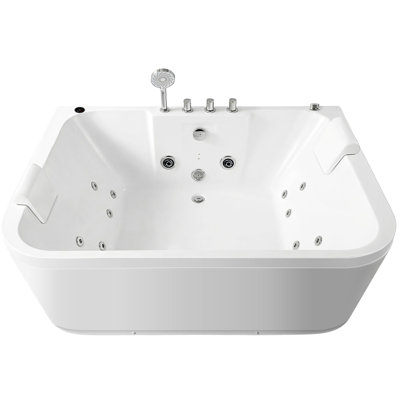 61 Inch Acrylic With 16 Adjustable Water Jets, Multicolor Led Lights, And Integrated Heater For A Personal Spa Tub Ambient Home