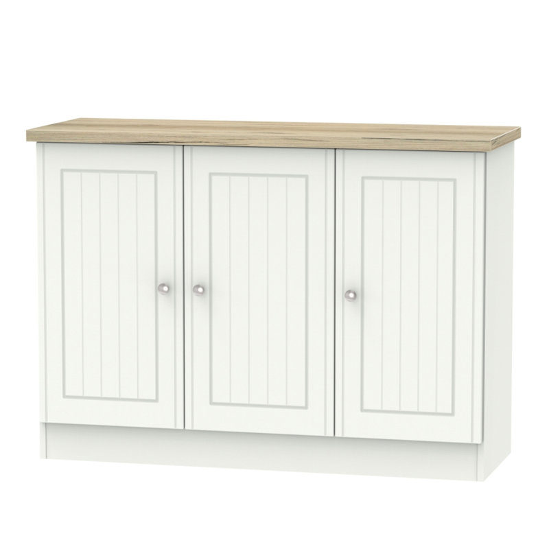 Fully Assembled McClusky 79 Cm Wide Sideboard, White/Oak
