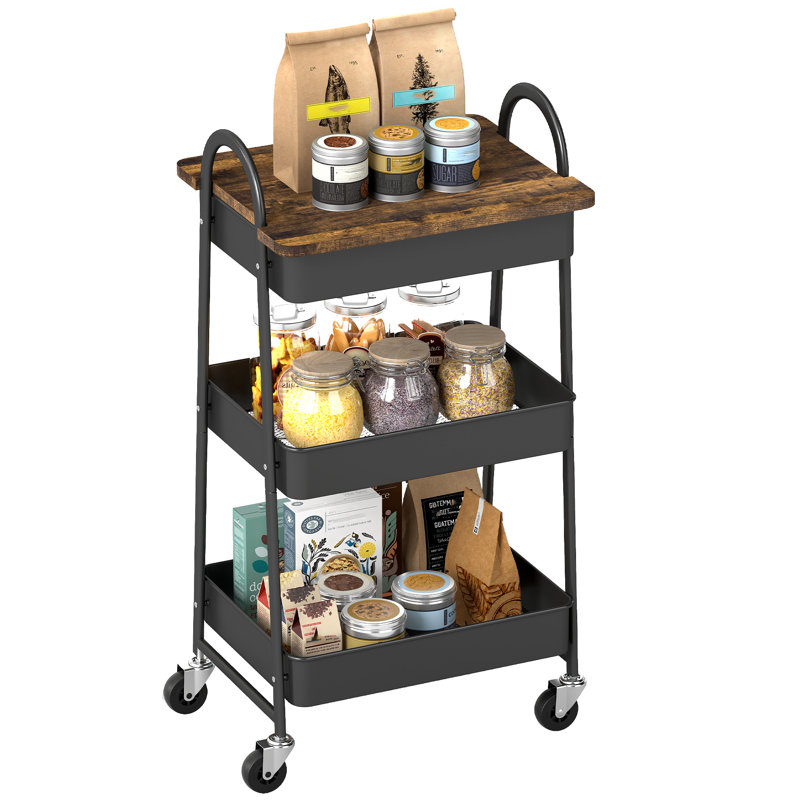 Kitchen Cart, Rustic Brown/Black