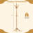 Solid Rubber Wood Coat Rack with 3 Adjustable Heights and 11 Hooks for Hallway-2056307945