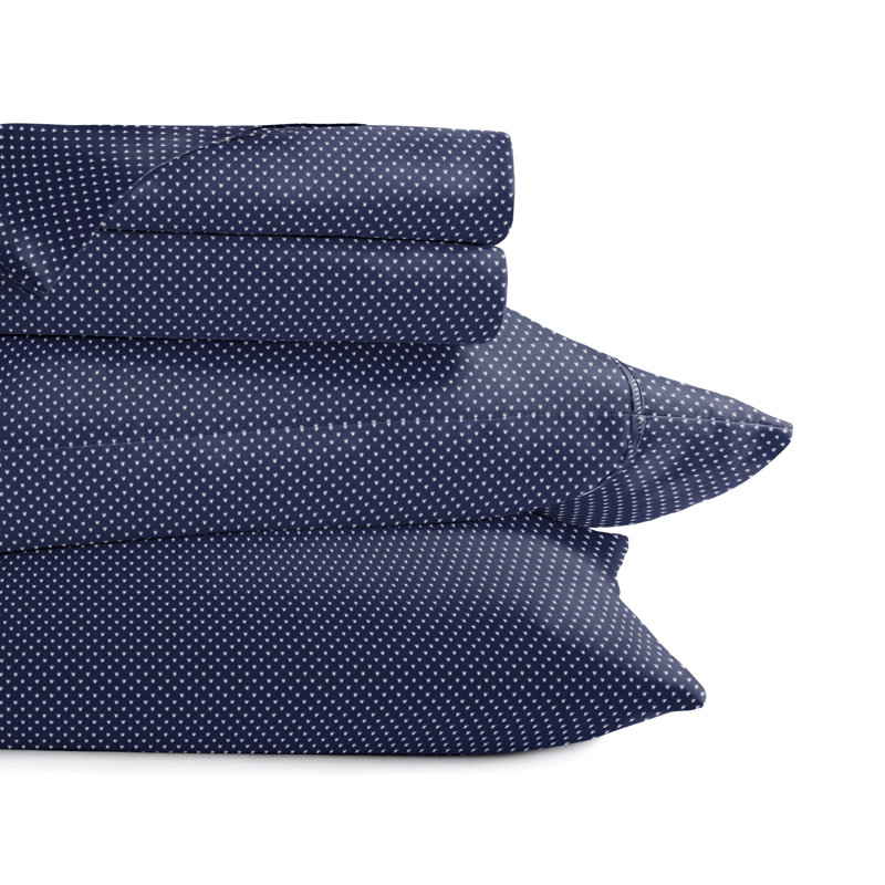 Ensemble de draps en microfibre Home My Heart, Bleu marine, Ensemble de draps pour très grand lit + un drap-h
