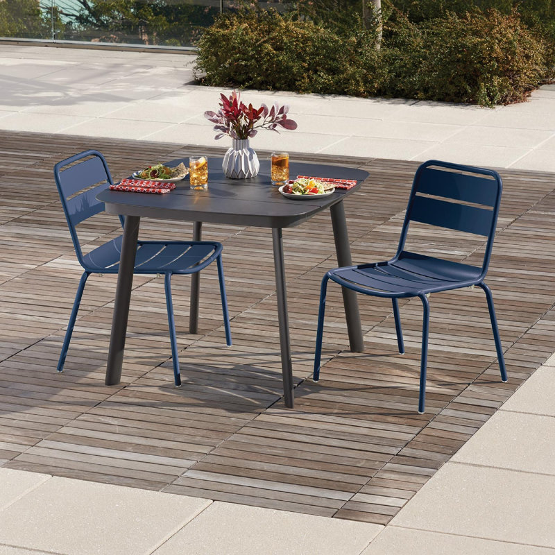Kapri Side Chair - Powder-Coated Aluminum Frame, Prussian