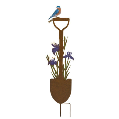Rustic Shovel Metal Garden Flower Stake