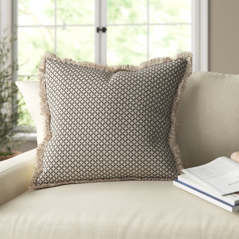 Callisto Cotton Throw Pillow, Slate