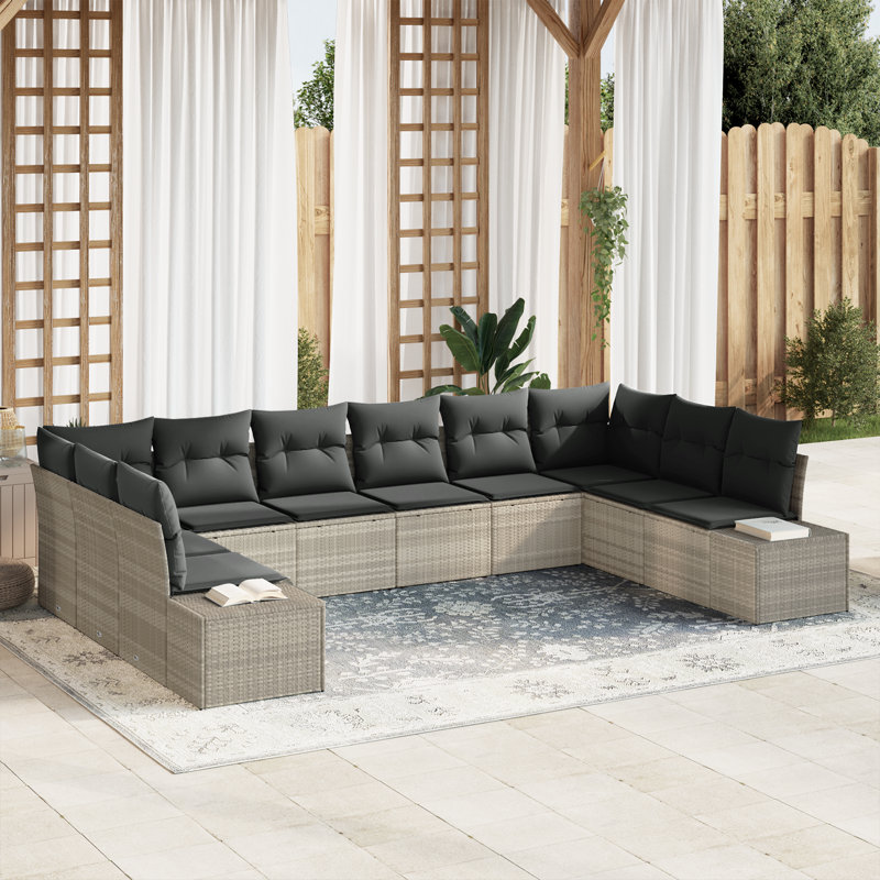 344cm Wide Patio Sofa with Cushions