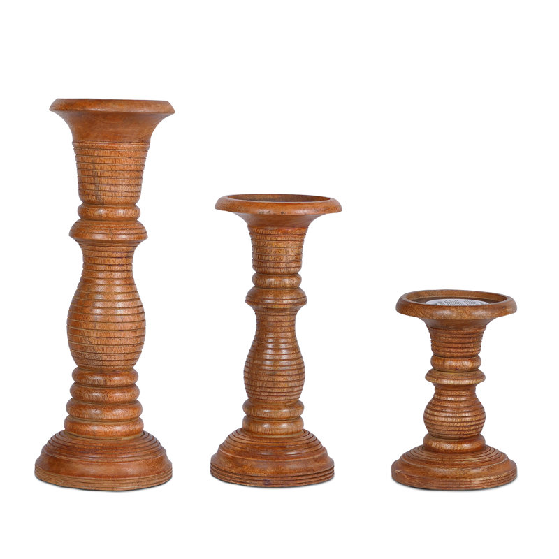 Wood Candlestick, Medium Polish