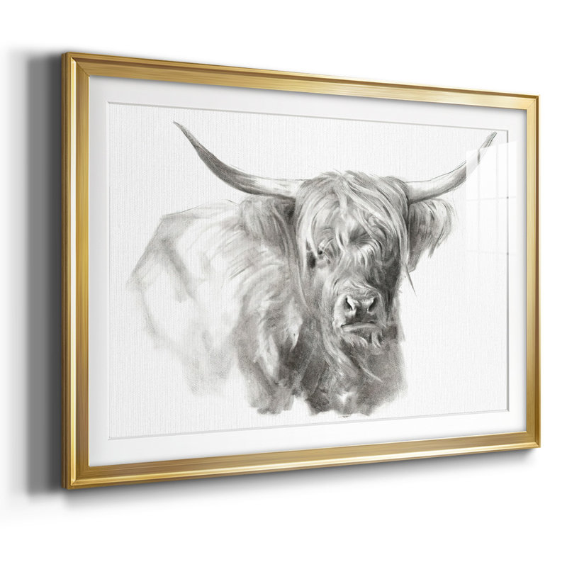«Soft Focus Highland Bétail I», impression sur papier, Or, H 30 po x l 44 po x P 1,5 po