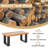 Teak Wood Patio Table With  River Feel Epoxy Tabletop Indoor Outdoor Side Table