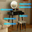 Ridaa Small Makeup Vanity Table Set with 3 Modes Brightness Adjustable Lighted Mirror, Compact Vanity Desk with Charging Station & Cushioned Stool, Dressing Table for Bedroom Apartment with Storage Drawer, for Kid Gift-91898738
