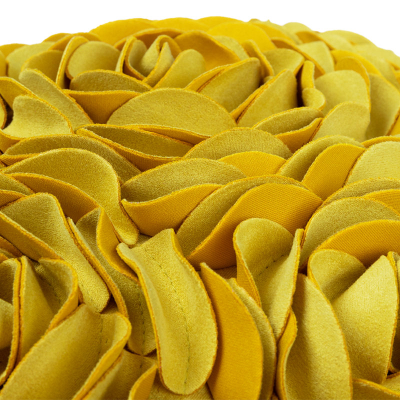  Housse de coussin 3D Flower, Jaune moutarde