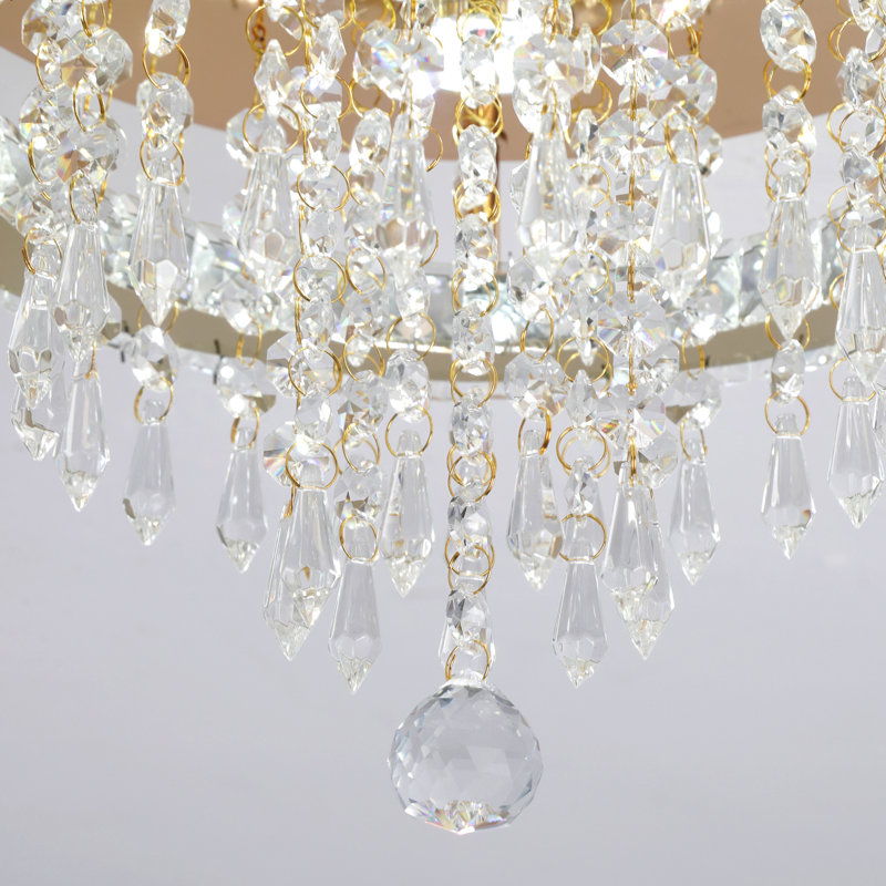 Daeveon 1 - Light Unique Tiered LED Chandelier with Crystal Accents, Cool White, Gold