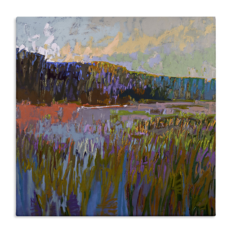 "Streaked Abstract Landscape", art mural par Jane Schmidt, H 24 po x l 24 po