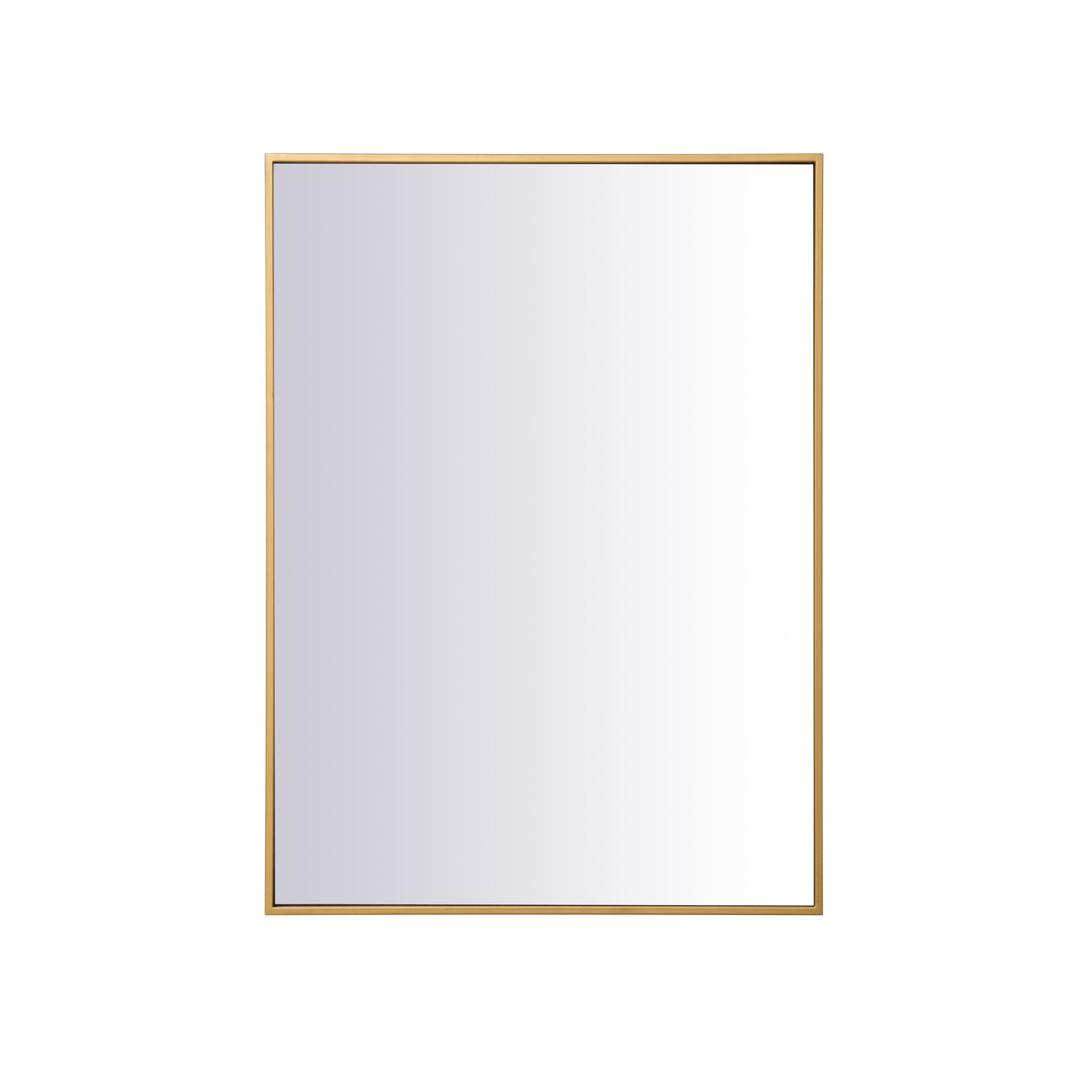Sabine Metal Rectangle Wall Mirror, Brass, 36" x 27"