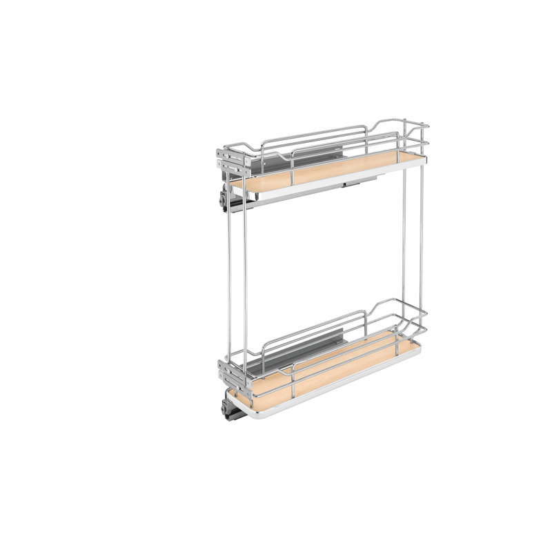 Rev-A-Shelf Two-Tier Sold Surface Pull Out Organizers with Soft Close, 7.25" W, Natural Maple