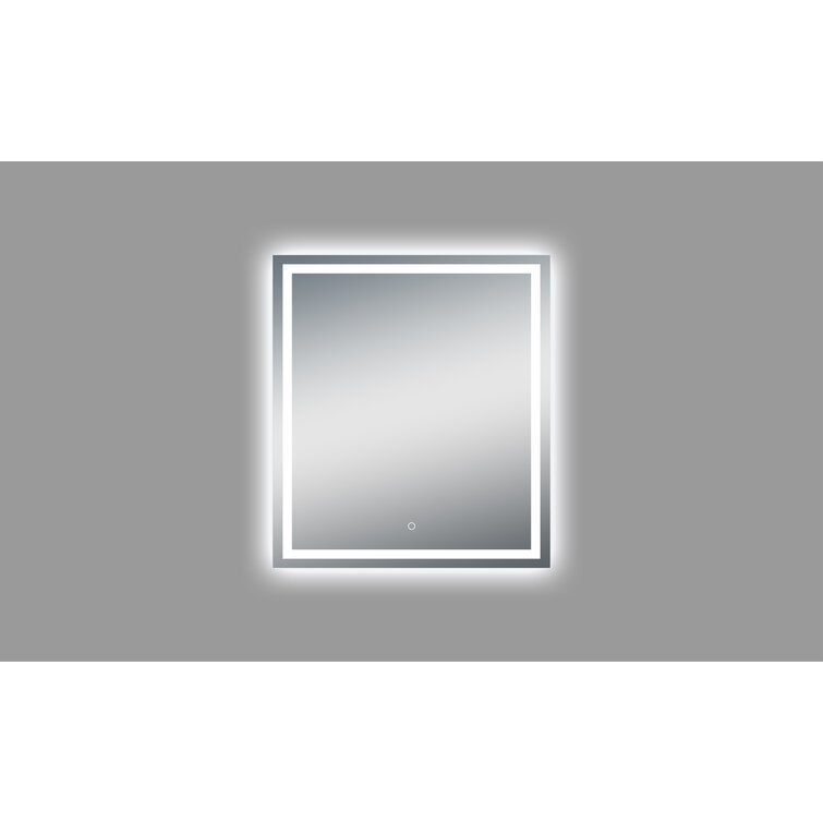 Boyel Living 36 in. W x 48 in. H Frameless Rectangular LED Light Bathroom Vanity Mirror in Clear