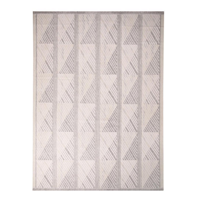 Rug & Kilim’S Scandinavian-Inspired Geometric Gray-White Natural Wool Kilim Rug, Rectangle 10' x 14'