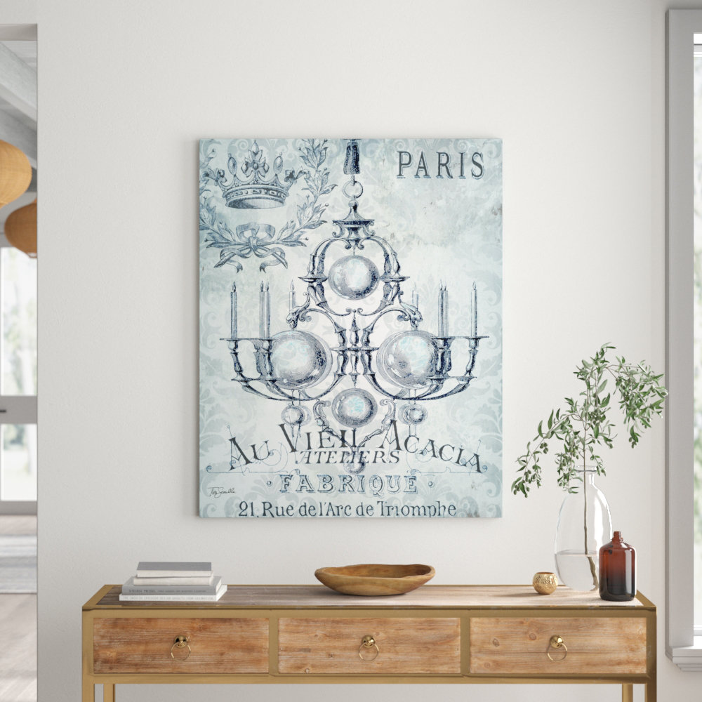 'Vintage Chandelier IV' by Tre Sorelle Studios Vintage Advertisement on Wrapped Canvas