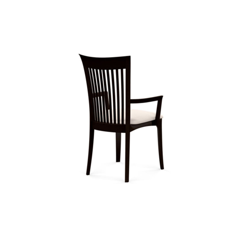 Sarah Upholstered Arm Chair, Smoke Cherry, White Leather