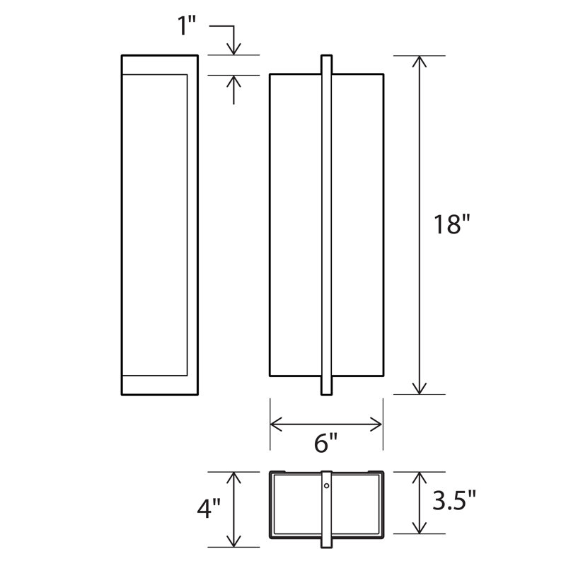 Via LED Dimmable Flush Mount Sconce, Dark Stained Walnut, 3500, 277 V