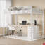 Loft Bed Twin Size with Ladder and High-Arched Guardrail, Sturdy Metal Slats, Space-Saving Design, Modern Decor Style, Easy Assembly-1406567150