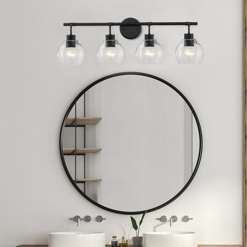 Northglenn Modern Dimmable Bathroom Vanity Light, Black, 4 Lights