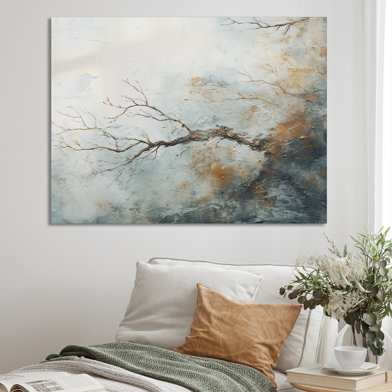 Bleu et blanc neige en fleurs I, Toile tendue, 34" H x 44" W