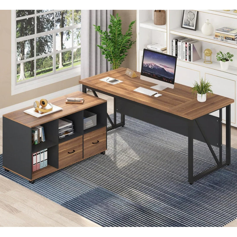 Bureau de direction 63 pouces avec classeur mobile de 47 pouces