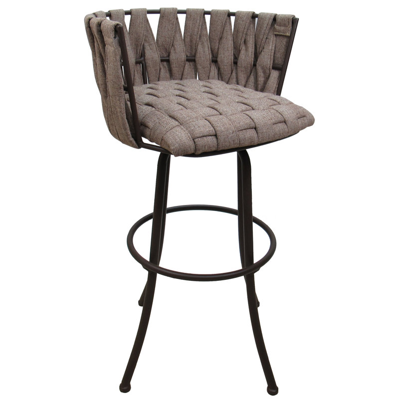 Comptoir, bar et tabouret très grand Leavittsburg, Tabouret de comptoir (siège d'une hauteur de 26 p, Beige bassin, Gris
