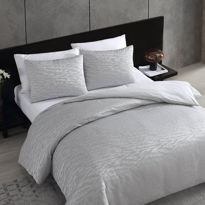 Ensemble d'édredon gris très grand Vera Wang Illusion