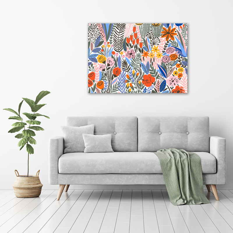 Floral Pattern - Unframed Art Prints on Glass