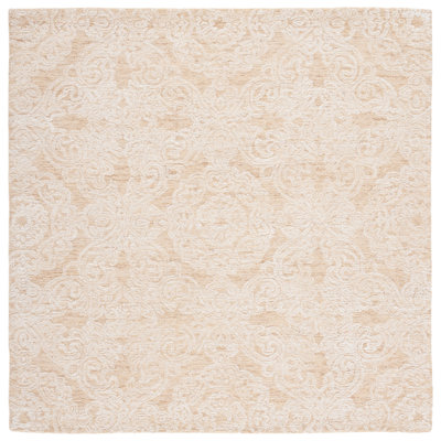 Tapis doré / ivoire en laine touffeté à la main Zelda