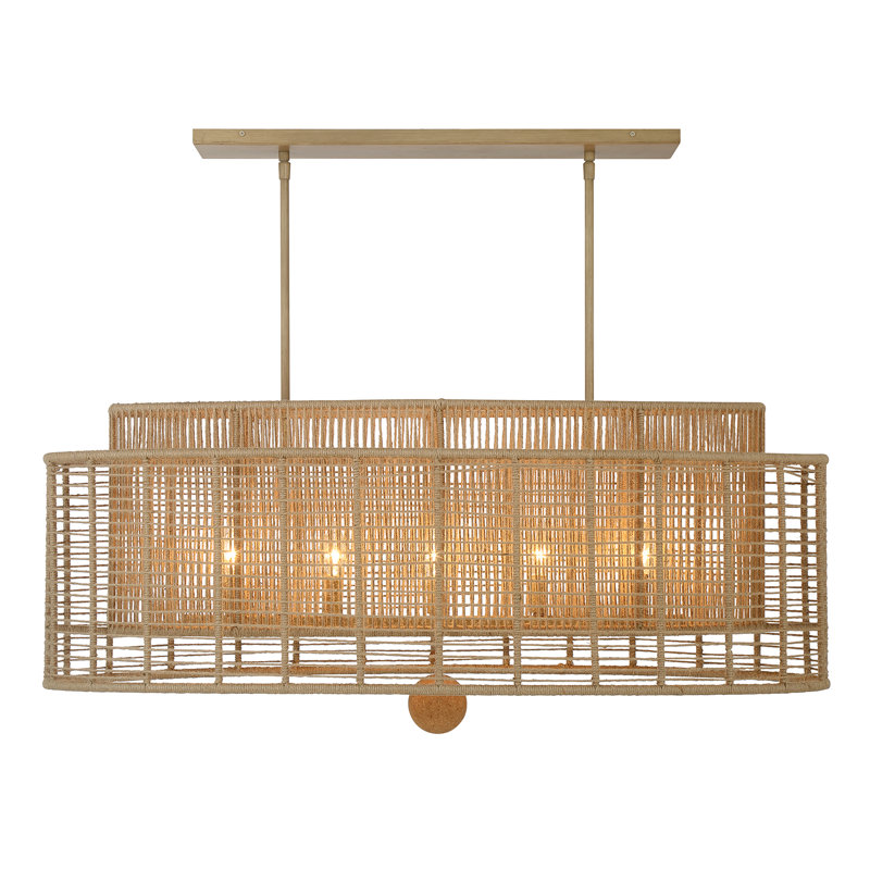 Dareck 5 Light Burnished Silver Linear Oval Chandelier