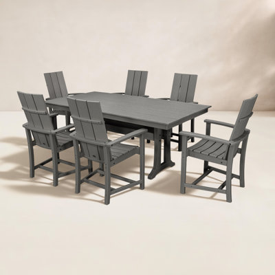 POLYWOOD® Modern Adirondack 72" Patio Dining Set