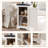 Rasema Farmhouse End Table with Charging Station, Wood Nightstand with Barn Door, Adjustable Storage Shelf-437041833