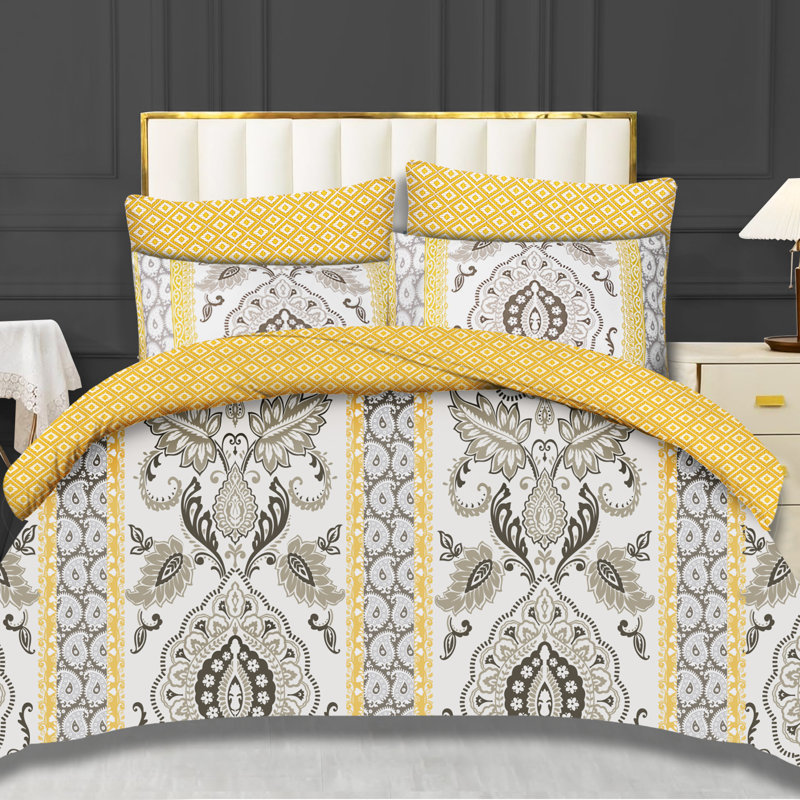 Premium Duvet Cover Set Double Brushed Microfiber Reversible With Zipper Closure & Corner Ties