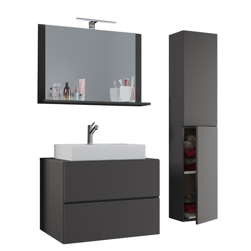 Kanorado Bathroom Furniture Suite, Black