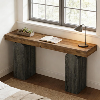 Console rétro à deux tons avec plateau spacieux et fabrication durable, parfaite pour les salons et les vestibules