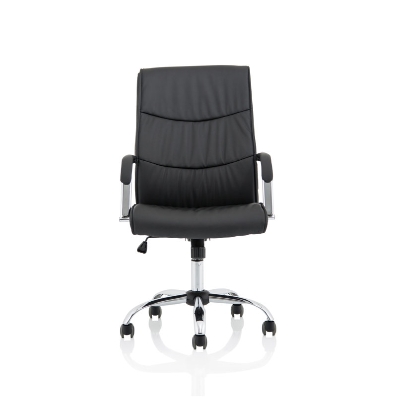  High-Back Executive Black Bonded Leather Chair