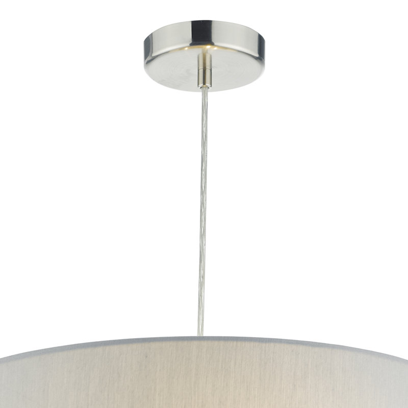 Dayanara 3 - Light Drum Pendant, Grey/Chrome
