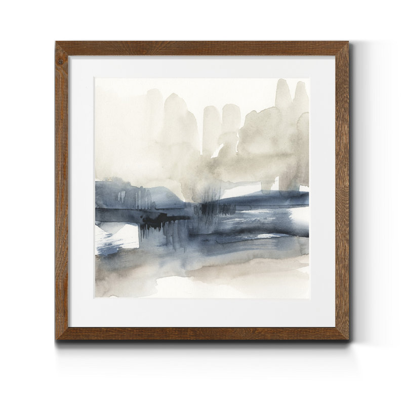 Fog on the horizon III-reproduction d’art sur papier encadrée, H 21 po x l 21 po x P 1 po, Cadre en érable